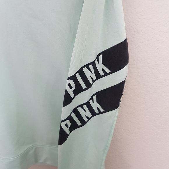 PINK Victoria's Secret Green  Quarter Zip  Pullover Jacket Sweater Small - Picture 5 of 7